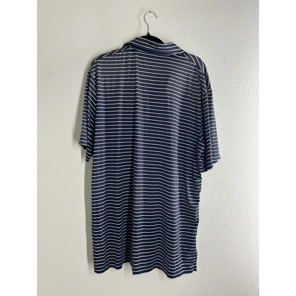 RLX Ralph Lauren Polo Shirt Mens‎ Navy Blue Striped Golf Performance Size XL